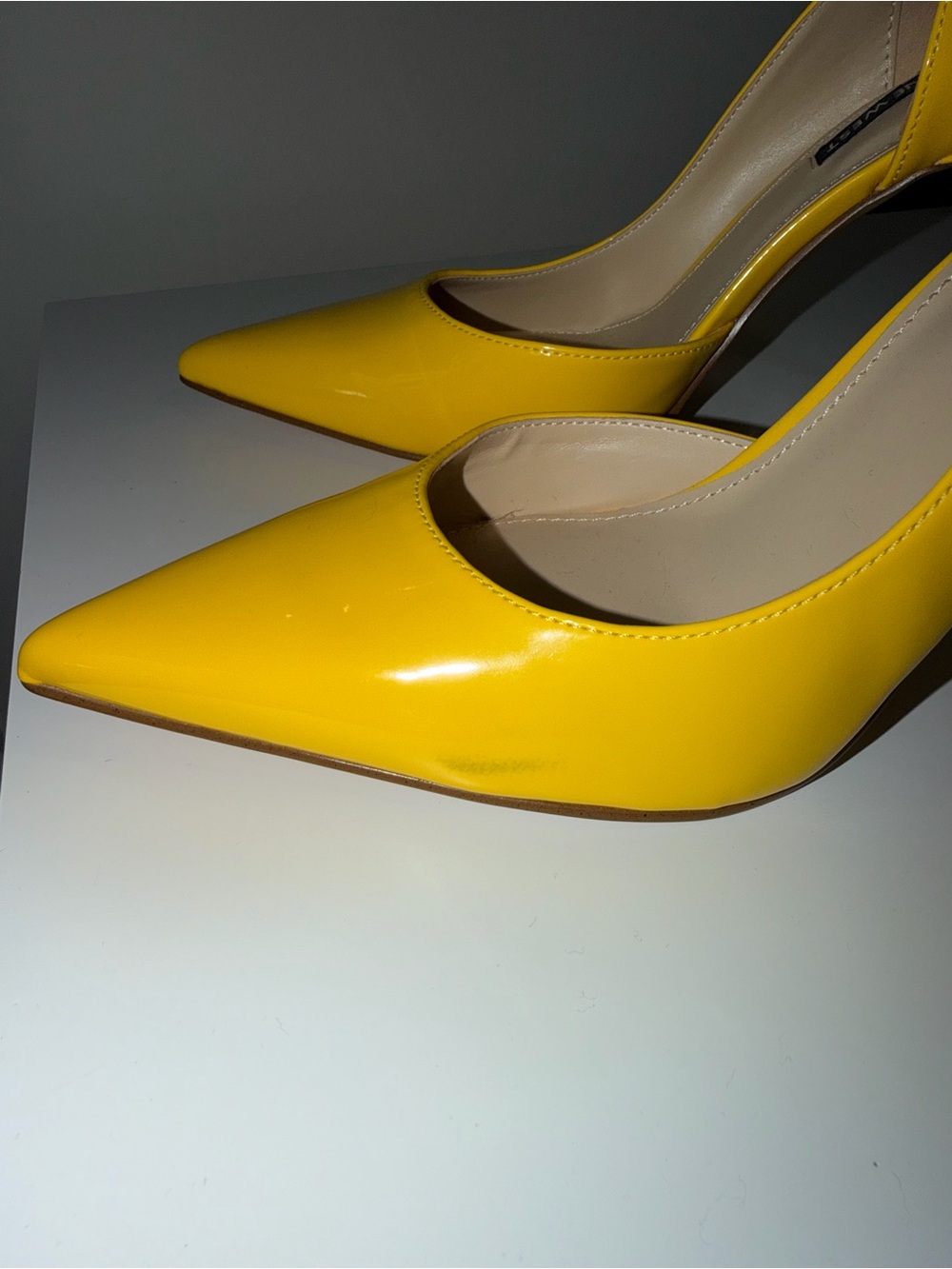 Nine West Bright Yellow Pointed-Toe Patent Pumps - Picture 4 of 7